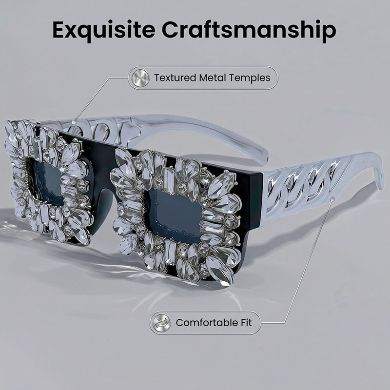 Gafas cuadradas con pedrería e - Sunglass Retainer Cord reseña y precio